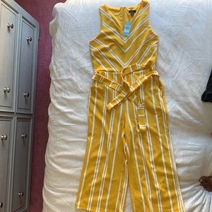NWT Yellow crop top romper